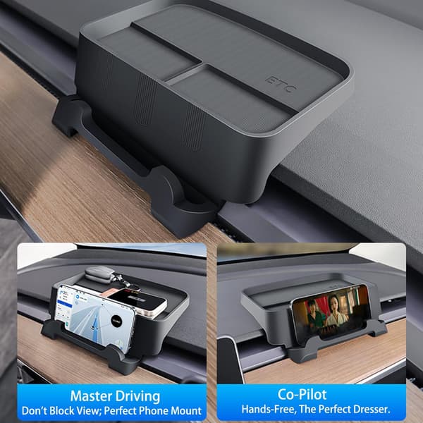 Kompatibel Tesla Model Y Model 3 Dashbrettrom Organizer Telefonholder Solbrillefeste kompatibel Tesla Interiørtilbehør