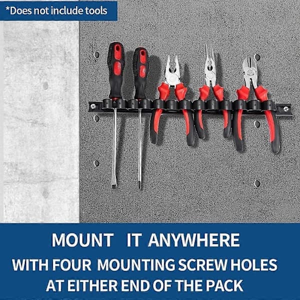 Screwdriver Holder, Screwdriver Storage, 35 cm Bars for Wall Mounted Tool Holder for Home Garage Workshop (4 Black)