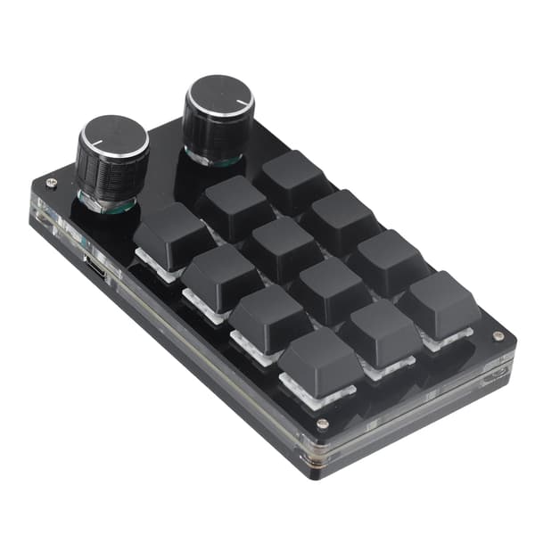 Mechanical Gaming Keyboard 12 Keys 2 Knobs Small OSU Gaming Keyboard DIY Programmable Keyboard with USB Cable