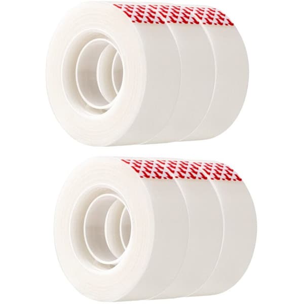Mat tape, 6-pack, designed for repair, tape refills, transparent, 3/4\" x 80 ft
