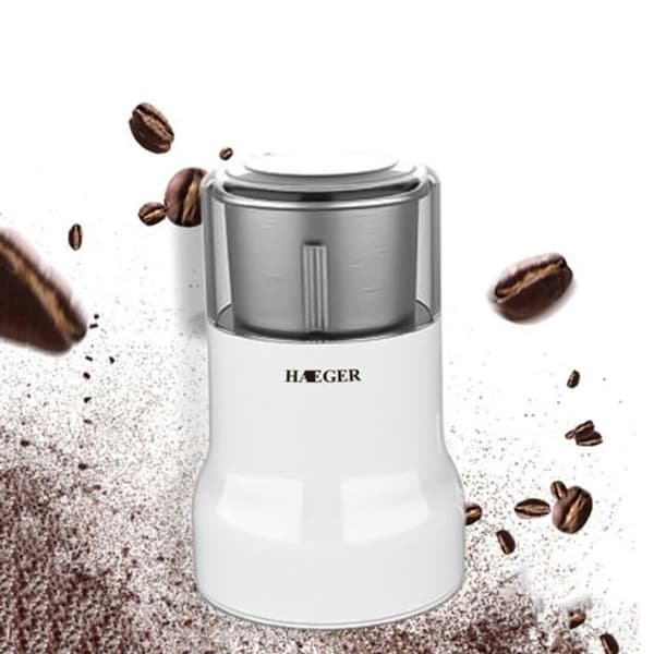 Small Coffee Grinder Household Automatic Coffee Grinder European Standard (White)