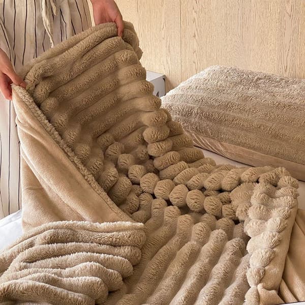 Faux Fur Tæppe, Tykt, Ultra-blødt, Varmt Vintertæppe