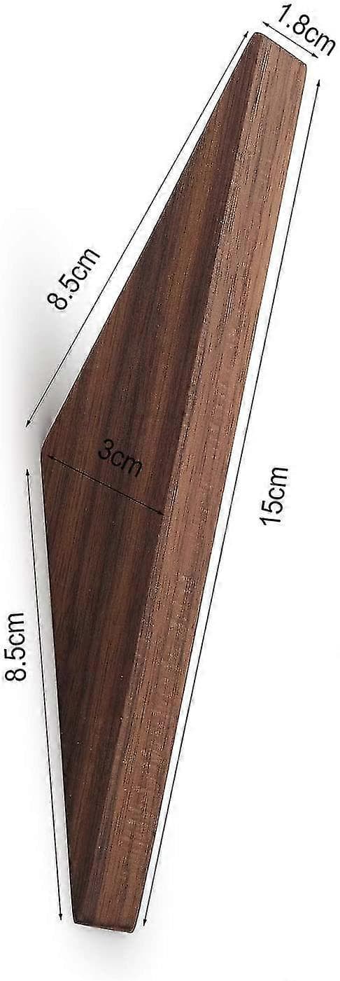 set of 4, natural black walnut wood wall hooks, wall mounted single wall hook