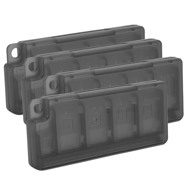 4 stk. opbevaringsboks til spilkort med 8-i-1 kortplads + 2 stk. pladser til Nintendo Switch Sort