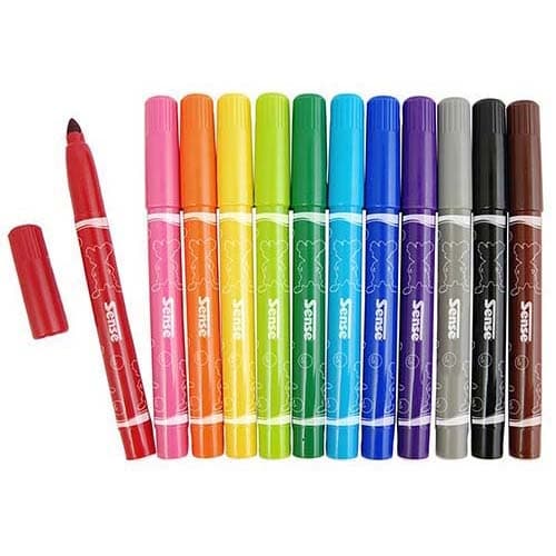 Sense Fibertuschpennor Jumbo 12-pack