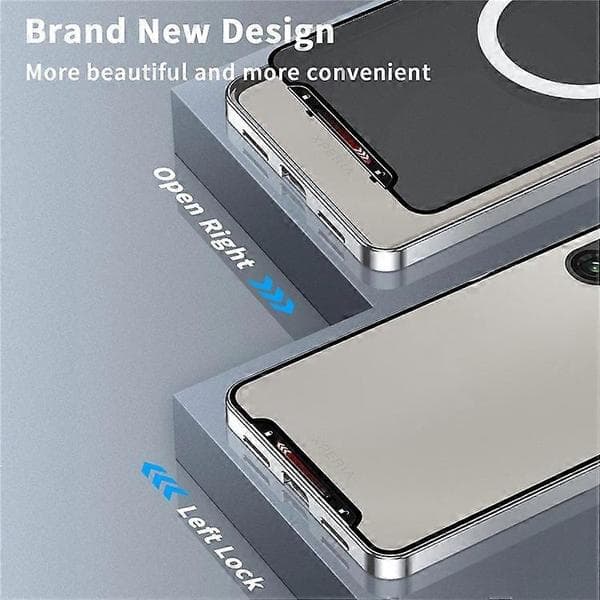 Magic Shield Magnetic Series Compatible with Sony Xperia 1 VI Case Metal+TPU Phone Case with Lens Protector Silver Silver