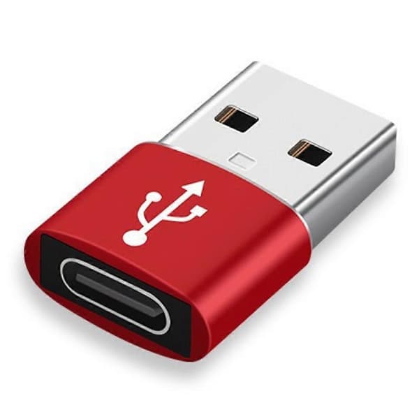 Type C Hunn til USB 3.0 Hann Konverter Dataoverføring Mini Ladeadapter - Rød