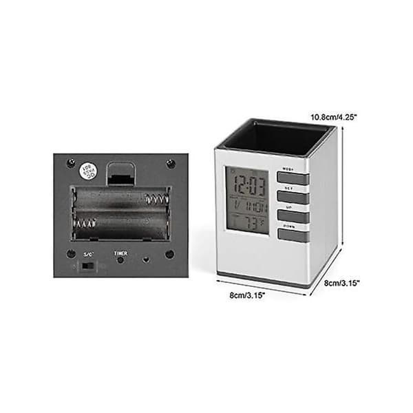 Multifunctional LED Digital Clock: Pen Holder, Alarm Clock, Temperature Display