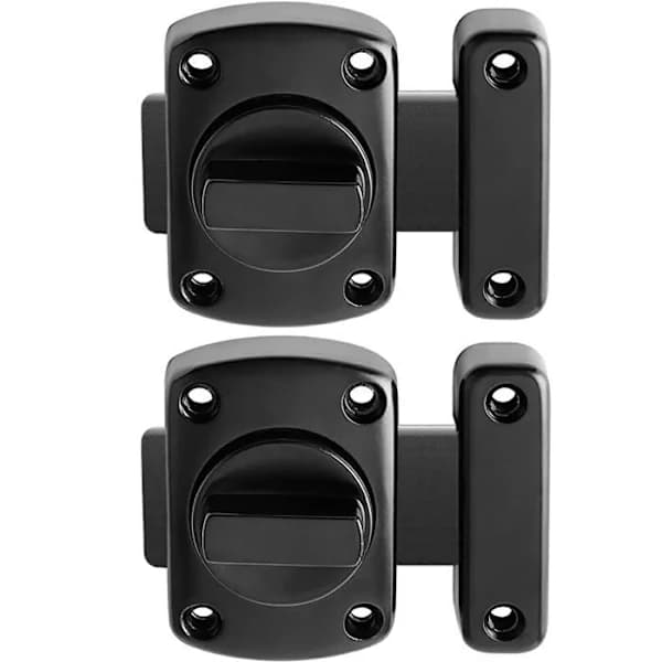 Bathroom Door Lock Swivel Cabinet Window Latch Security Latch Lock Black 55mm