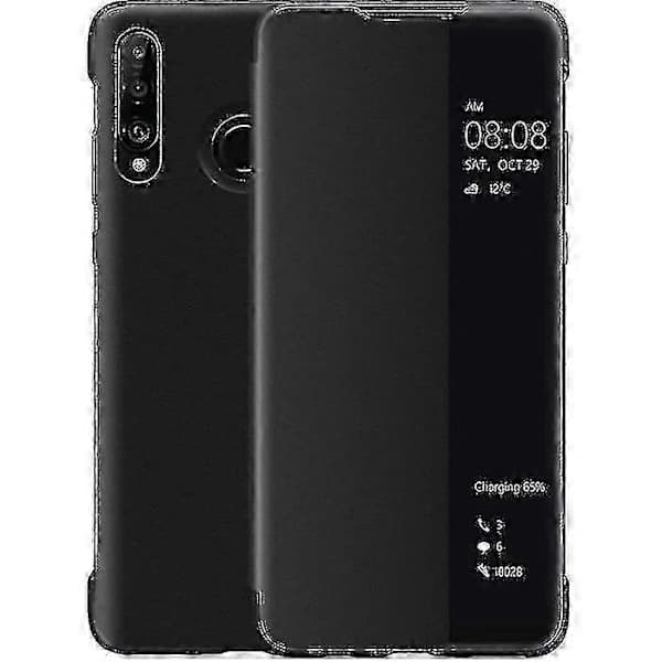 Til Huawei P30 Lite Cover, Smart View Læder Flip Cover, [Strømbesparende tilstand][Fuld beskyttelse](p30lite,bla Boris