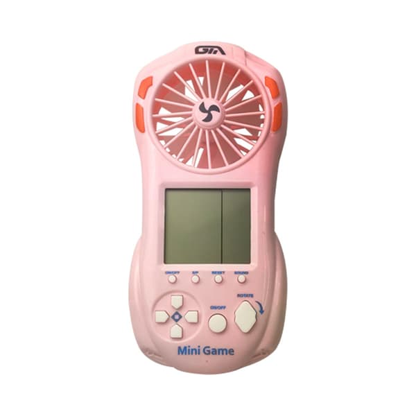 Rosa Tetris spilkonsolventilator 2-i-1 håndholdt hængende hals mini-ventilator