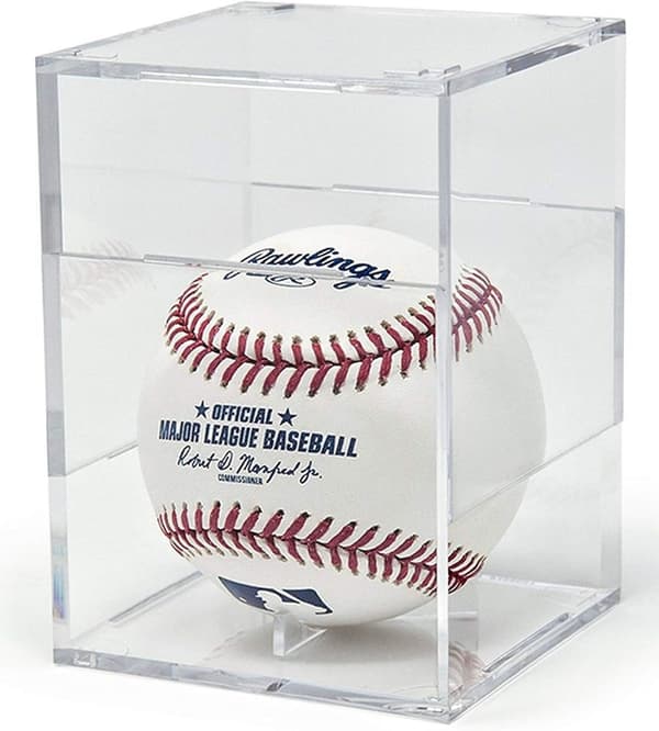 Gennemsigtigt displayetui til montering af baseball, golf, tennis - akryl