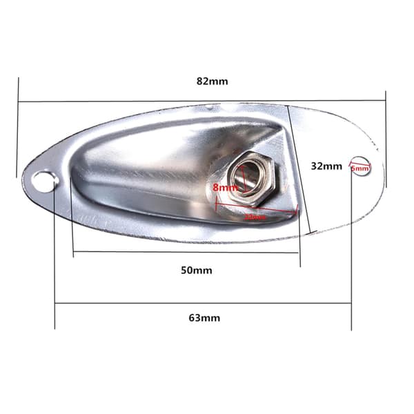 Pickup jack 6.35mm båtformad pickup jack socket lämplig för Stratocaster elgitarr silver silver