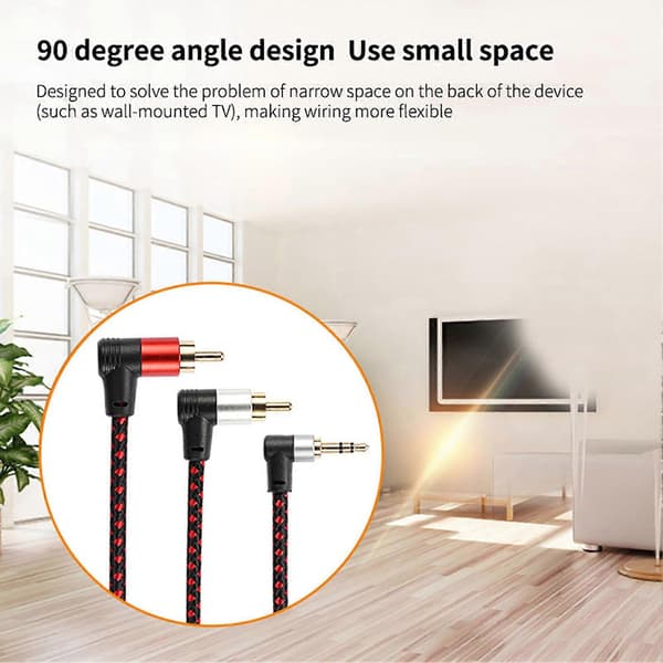 3.5mm to Male RCA Adapter Dual Angle HD RCA Conversion Cable for VCR DVD Player TV Camcorder [DB] 5m 5m 5m