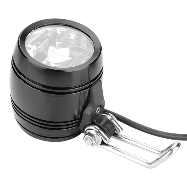 LED Aluminium E-sykkel Frontlys Horn 2 i 1 Sett Frontlys (Svart)