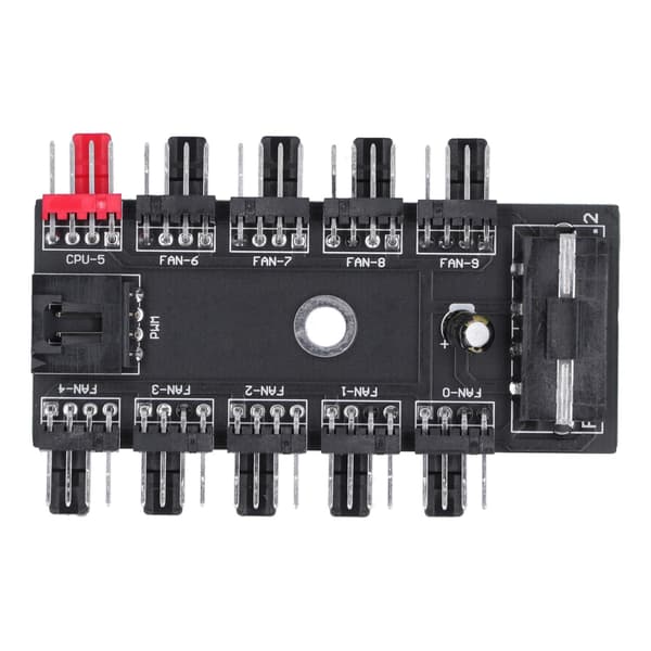 Chassiventilatornav 4Pin-grænseflade 10-vejs splitter hastighedsregulator computertilbehør 12V