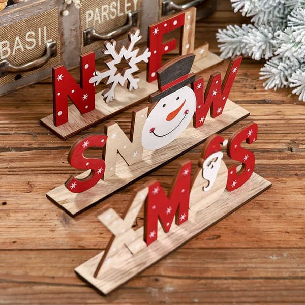 Træ julepynt, julebogstaver, Noel, julesne, træ KLB