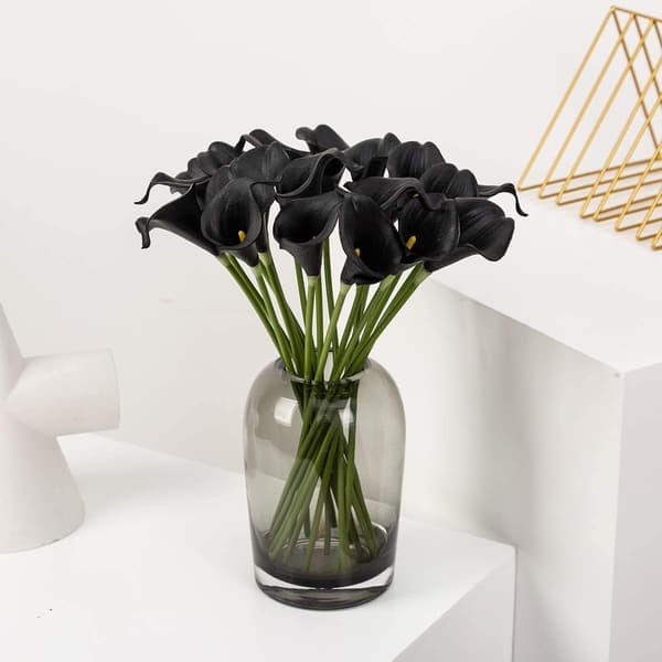 24 stk. kunstige latex calla liljer, realistiske enkeltstammede calla