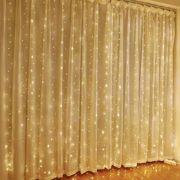 2-delt LED-lyskæde 6 * 3 meter 600 pærer, 8 tilstande USB, sæt
