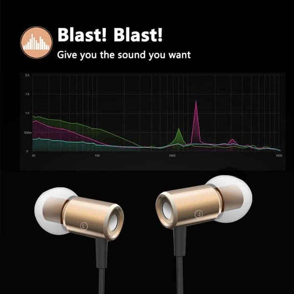 In-ear-hodetelefoner, støydempende hodetelefoner gull