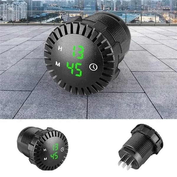 Billaddare LED-ur Elektronisk Digital Display Universal Biltillbehör Rødt Lys