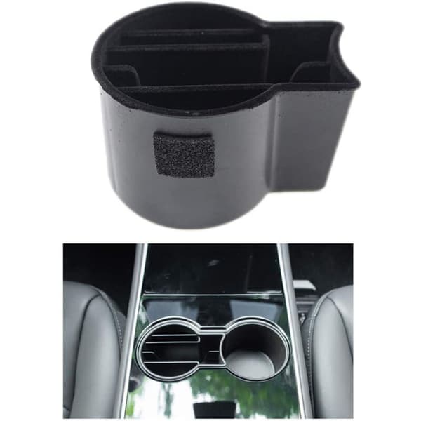 Model 3 Center Container Kopholder Konsol Container Center Opbevaringsboks Bil Kortplads Abs Sort Flokning