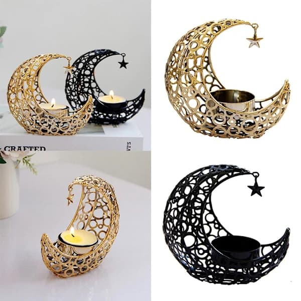 Eid Decoration Candlestick Moon Shaped Candle Holder