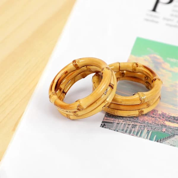 Bamboo Napkin Rings, 4-Pack, Napkin Rings for Wedding Table Decorations