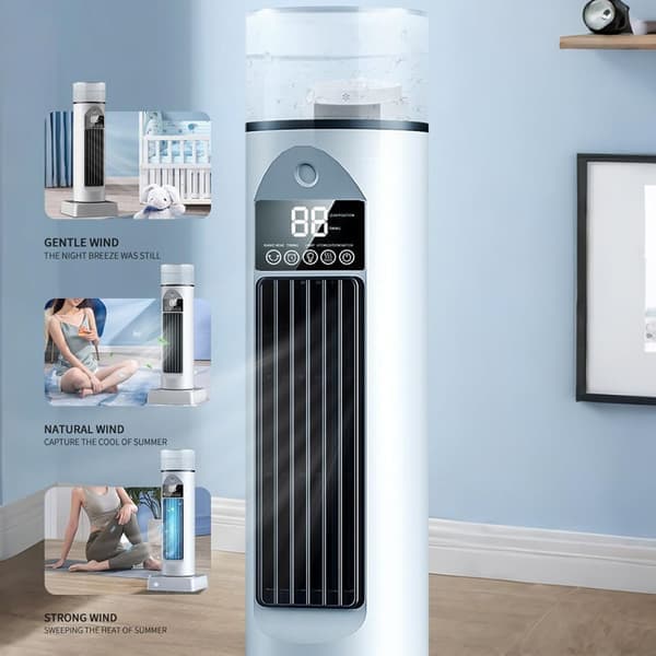 Airconditioner Fan, Cooling Tower Fan, Bladeless Silent Cooler with Remote Control and Water Tank