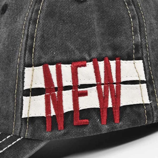 Washed Cap Embroidered Cap Three-dimensional Pasted Fabric Embroidery Screen Cap Sun Hat Generation Hair Cb3155ArmyGreen Adjustable