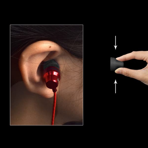 Erstatningsørepropper med memoryskum, 4,7-5,5 mm - 3 par sorte