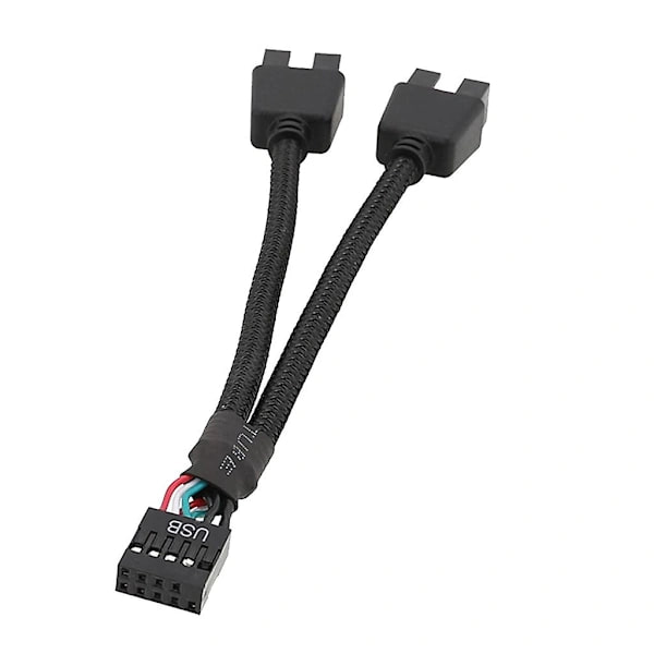 Bundkort USB 9-bens Interface Header Splitter 1 til 2 Forlængerkabel Adapter