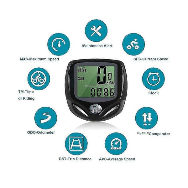Trådløs vandtæt cykelcomputer med magnetsensor, digitalt speedometer, multifunktionel cykel