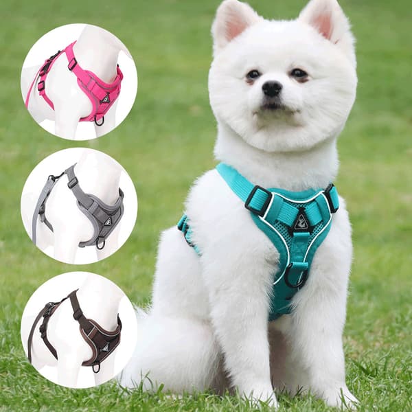 Café, S-True Love Dog Harness No-Pull Front Clip Vest Adjustable