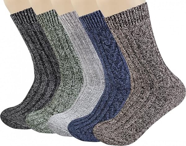 Husstumper - 5 par - Skridsikre strømper - Damehusstrømper - Uldhusstrømper 41-45 - Varme - Opvarmede strømper - Fluffy strømper - Tøffelstrømper ...