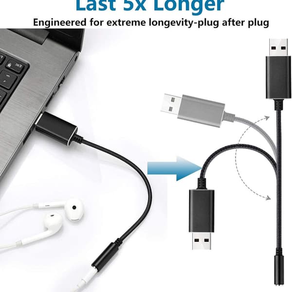 USB-lydadapter - 3,5 mm lydkontaktadapter