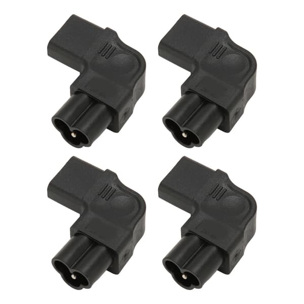 IEC320 C6 til C13 Strømadapter 90 Grader 2.5A‑10A 250V Strømuttaksadapter for UPS Datamaskinuttak 4 stk