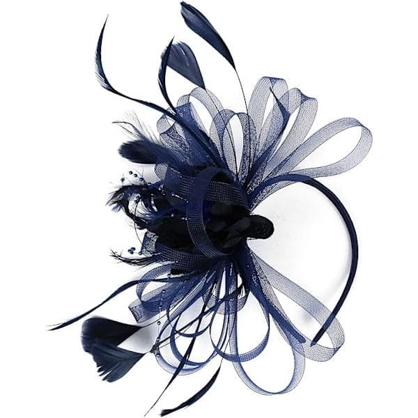 Elegant fascinator til kvinder, hat med fjer, hårklemme, tilbehør
