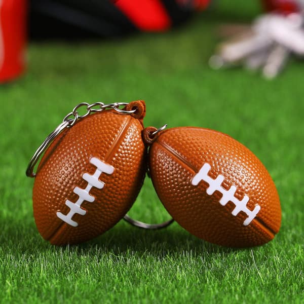 20-pack Rugby Keychains for Party Favors, School Carnival Prizes
