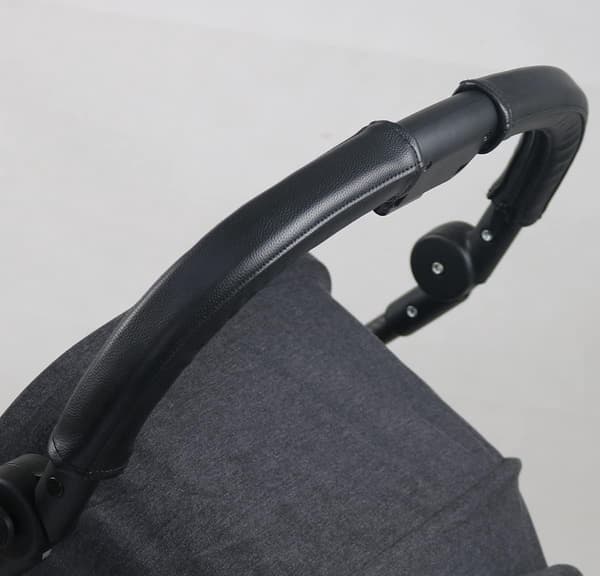 Stroller Handle Covers, Faux Leather Armrest Protectors, Waterproof Sweat-Absorbing, Black, 1 Pair 20x12cm
