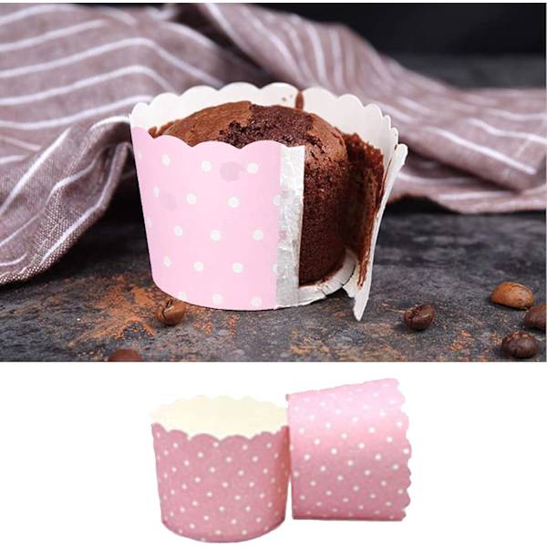 100 stk Bagepapirkopper, Papirmuffinsforme, til Hjemmeovn