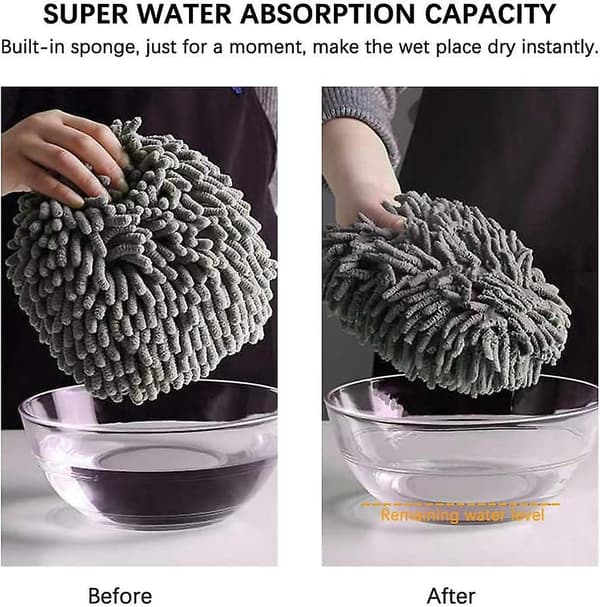 4 Chenille Håndklæder Kugleformede Håndklæder Koral Mikrofiber Vandabsorberende Bløde Håndklæder
