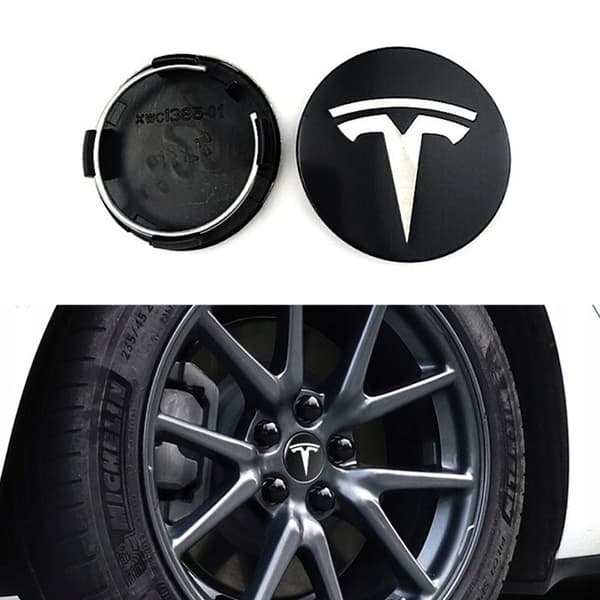 4-pak - Tesla centerkapsler / hjulnavsemblem - Bil