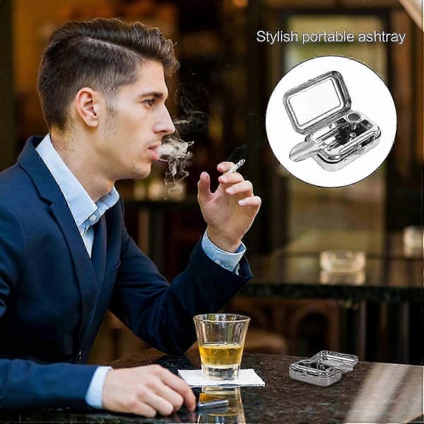 Compact Travel Ashtray for Portable Use with Elegant Design