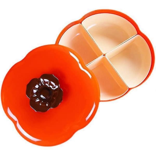 Persimmon Snack Tray, Dried Fruit Tray Candy Bowl with Lid Portable Candy Plate
