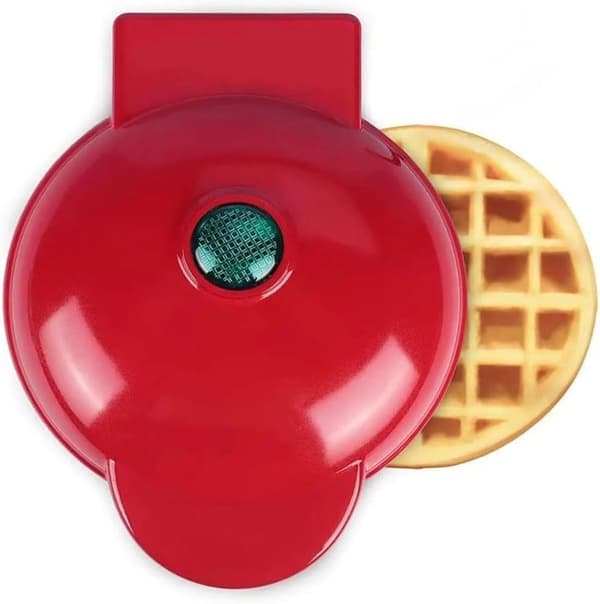 Waffle Iron - Perfect for Donuts, Waffles, Breakfast Sandwiches - Red