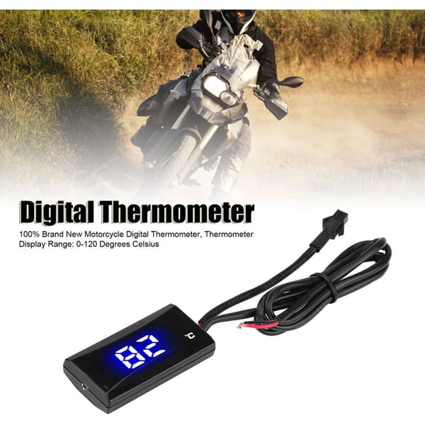 Motorcykel Digital Termometer Instrument Vandtemperaturmåler Blåt Lys