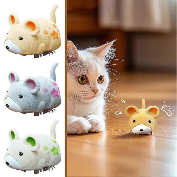 Remote Control Cat Toy Rechargeable Moving Mouse Interactive Toys Yellow Yellow