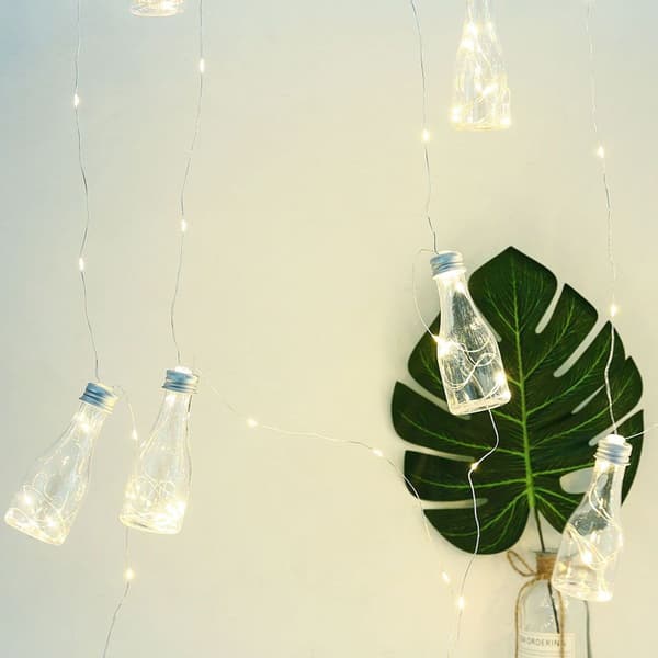 4m 10 vinflaskelys 100 LED kobbertrådslys KLB