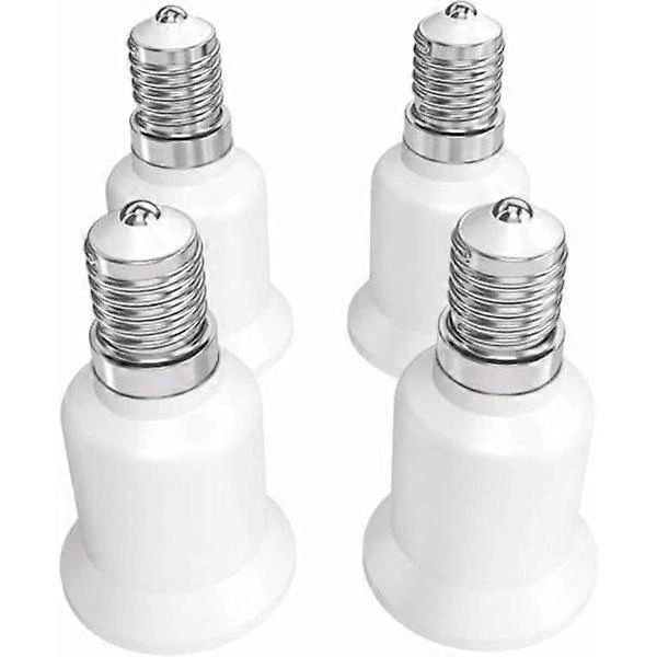 Sokkeladapter - E14 til E27 Sokkelkonverterer - E27 base lampeholderadapter for halogen LED-lampe 4-pakning